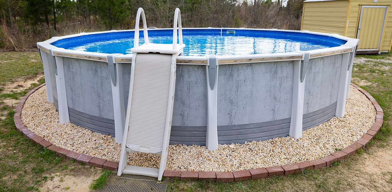 Featured image of the rural Countryside project showing a simple above-ground pool