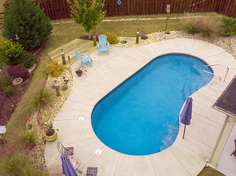 installed inground fiberglass swimming pool
