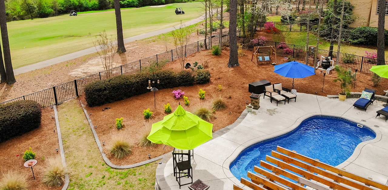 Main featured image of the Golf Course project showing the pool and surroundings